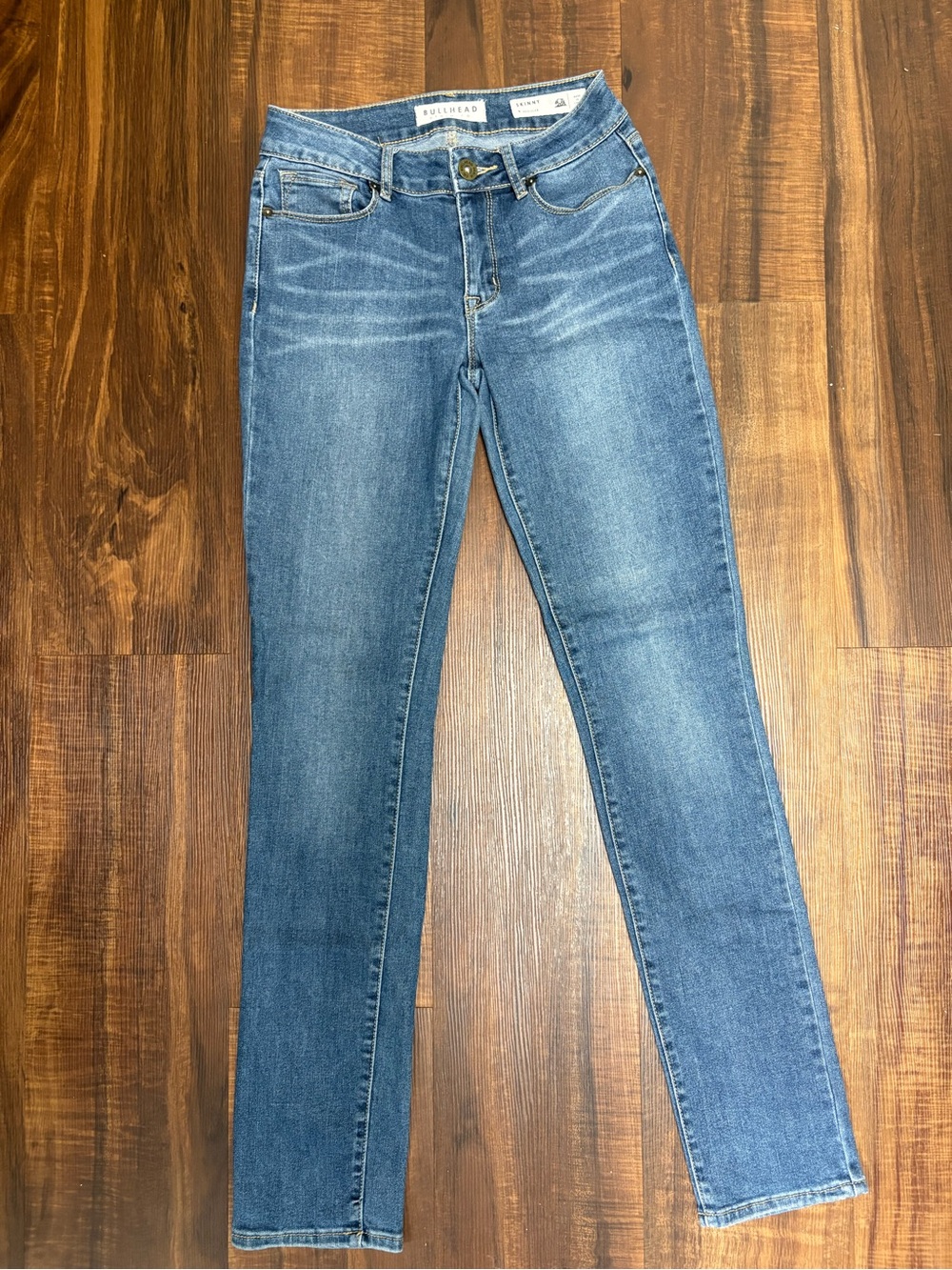Bullhead Denim Co. Women's Jeans Size 3, Low Rise, Skinniest Dark Wash Denim